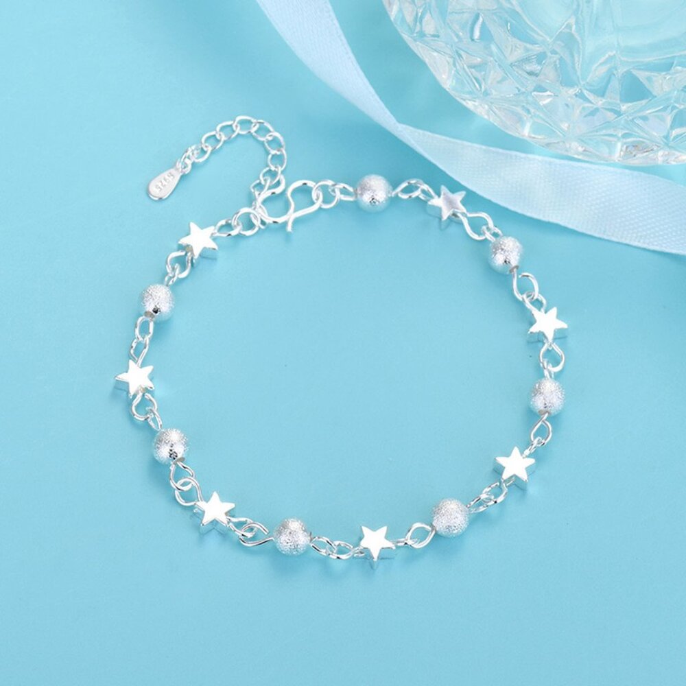 New Star Sterling Silver Bracelets for Women Fashion Jewelry Gifts for Girls